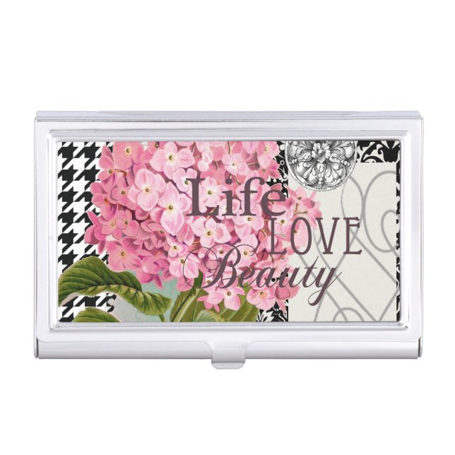 Damask Pattern Floral Decor Pretty Case For Business Cards (Front)