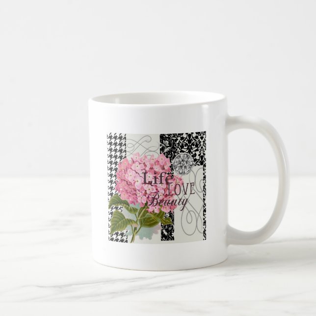 Damask Pattern Floral Decor Pretty Coffee Mug (Right)