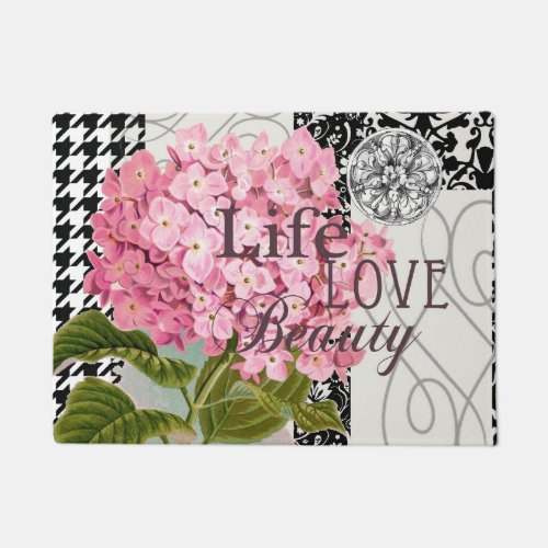 Damask Pattern Floral Decor Pretty Doormat