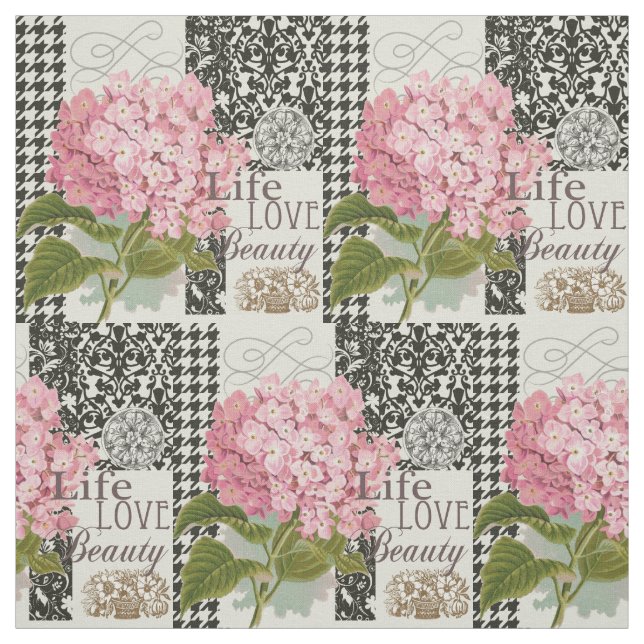 Damask Pattern Floral Decor Pretty Fabric (Swatch)