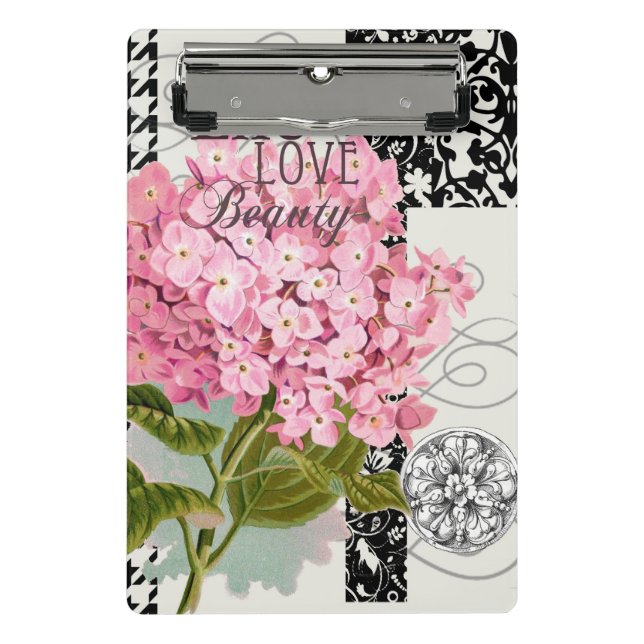 Damask Pattern Floral Decor Pretty Mini Clipboard (Front)