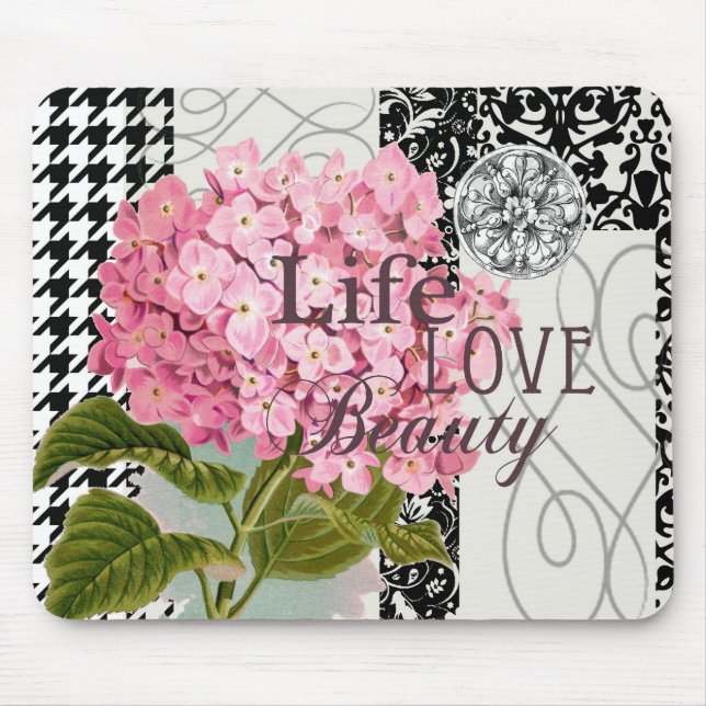 Damask Pattern Floral Decor Pretty Mouse Pad (Front)
