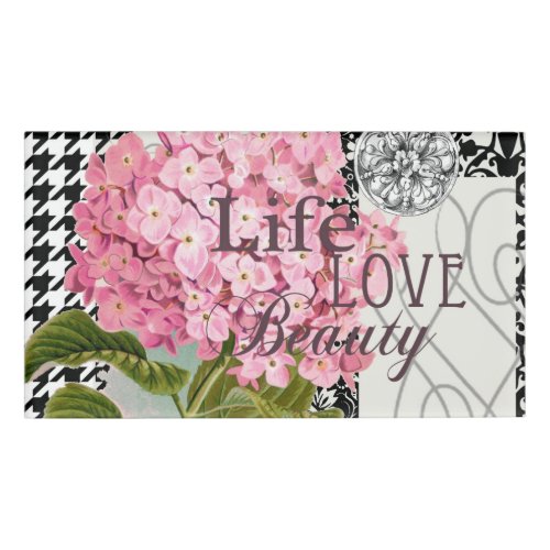 Damask Pattern Floral Decor Pretty Name Tag