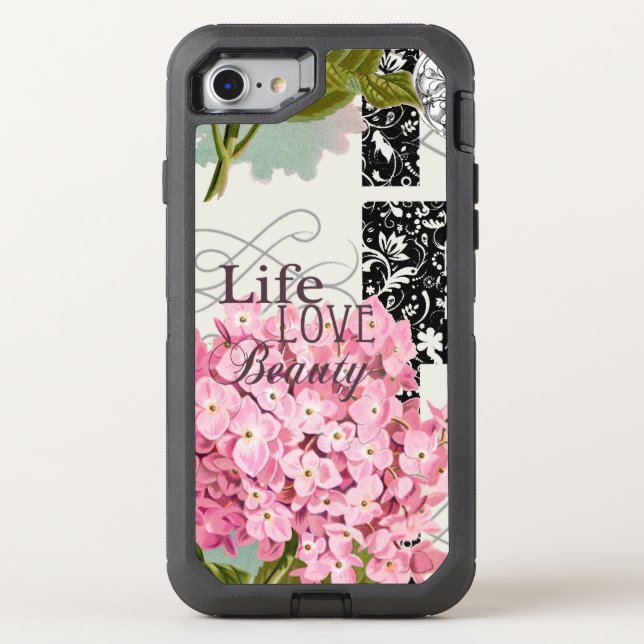 Damask Pattern Floral Decor Pretty Otterbox iPhone Case (Back)