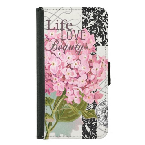 Damask Pattern Floral Decor Pretty Wallet Phone Case For Samsung Galaxy S5
