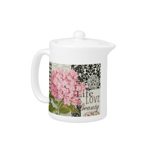 Damask Pattern Floral Decor Pretty Teapot