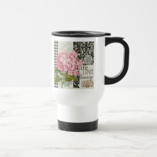 Damask Pattern Floral Decor Pretty Travel Mug