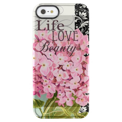 Damask Pattern Floral Decor Pretty Clear iPhone SE55s Case