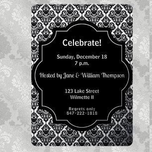 Damask Pattern Foil Invitation