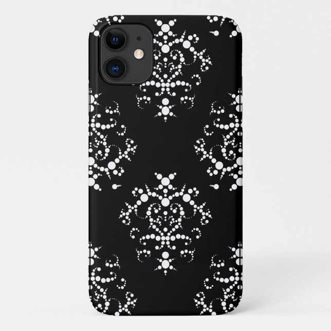 Damask Pattern, French Damask, Black and White Case-Mate iPhone Case (Back)