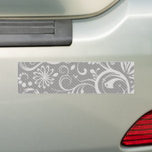 Damask Pattern, Gray Damask, French Damask Bumper Sticker