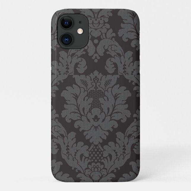 Damask Pattern, Gray Damask, French Damask Case-Mate iPhone Case (Back)