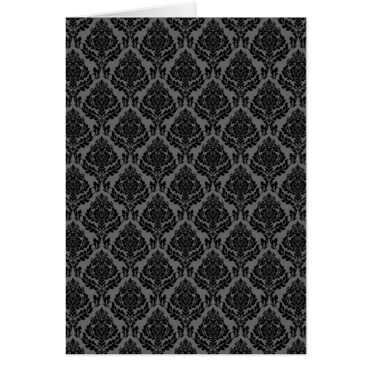 Damask Pattern (Grey & Black) Cards (Front)
