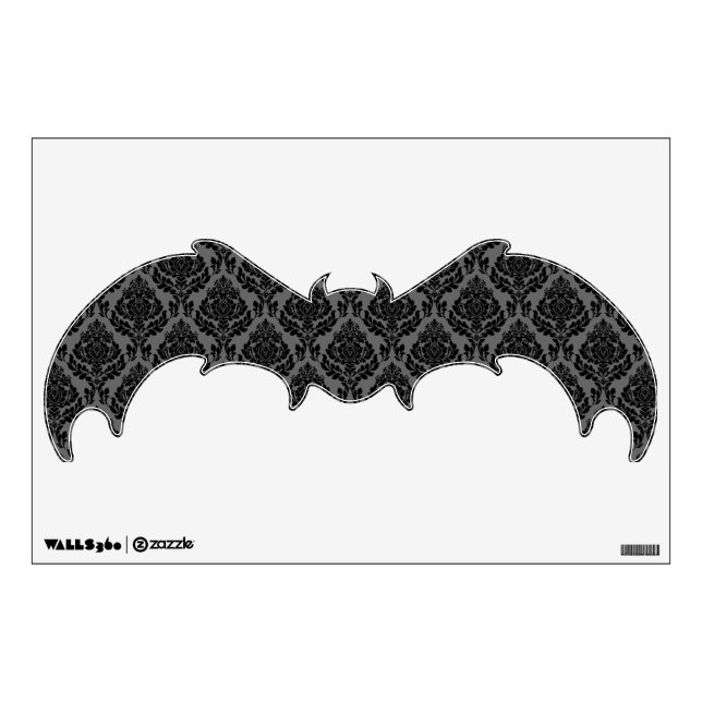 Damask Pattern (Grey & Black) Wall Sticker (Front)