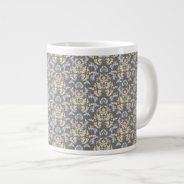 Damask pattern large coffee mug (Front Right)