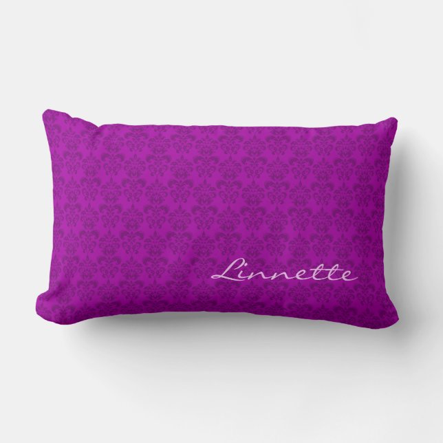 Damask Pattern Lumbar Pillow (Front)