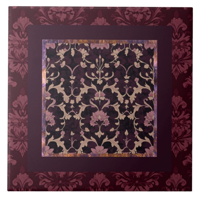 Damask pattern no texture  ceramic tile (Front)