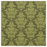 Damask Pattern - Olive on Dark Olive Fabric