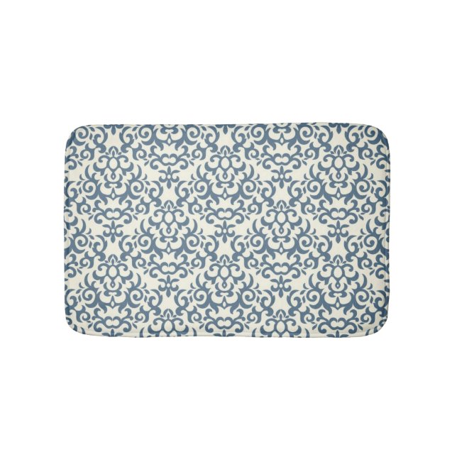 Damask pattern on gradient background 2 bathroom mat (Front)