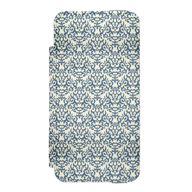 Damask pattern on gradient background 2 incipio iPhone wallet case (Folio Front)