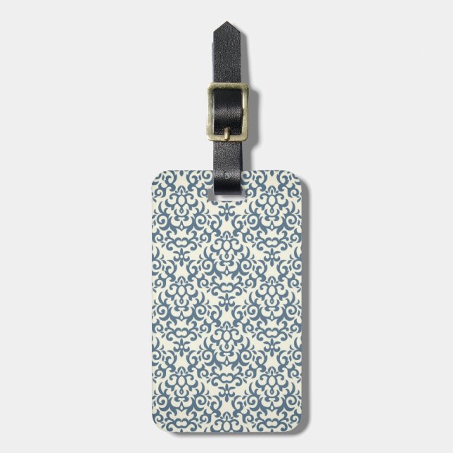 Damask pattern on gradient background 2 luggage tag (Front Vertical)