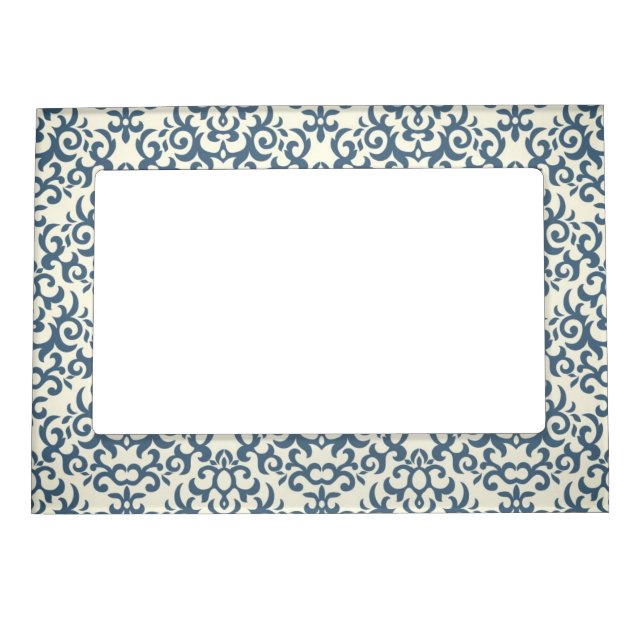 Damask pattern on gradient background 2 magnetic photo frame (Front)