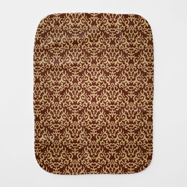 Damask pattern on gradient background burp cloth (Front)