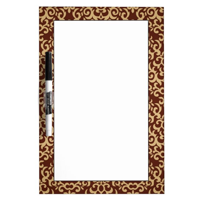 Damask pattern on gradient background Dry-Erase board (Front)