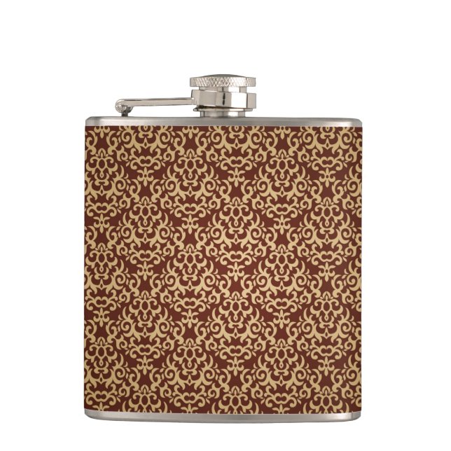 Damask pattern on gradient background flask (Front)