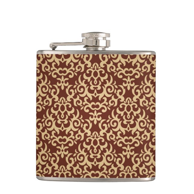 Damask pattern on gradient background flask (Front)