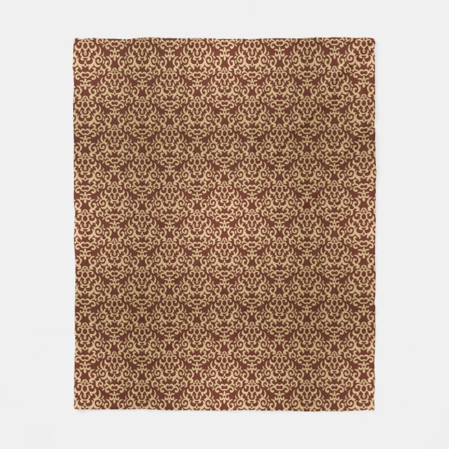 Damask pattern on gradient background fleece blanket (Front)