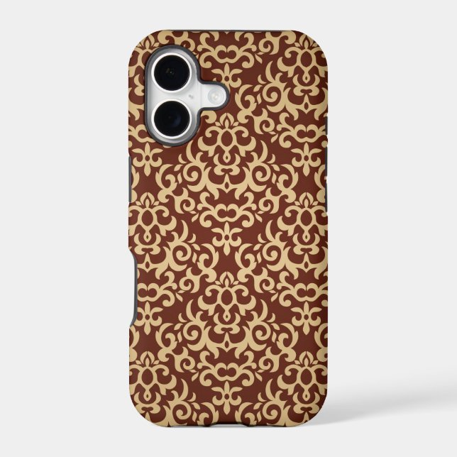 Damask pattern on gradient background iphone case (Back)