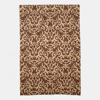 Damask pattern on gradient background kitchen towel