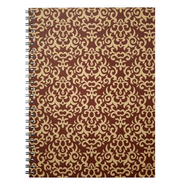 Damask pattern on gradient background notebook (Front)