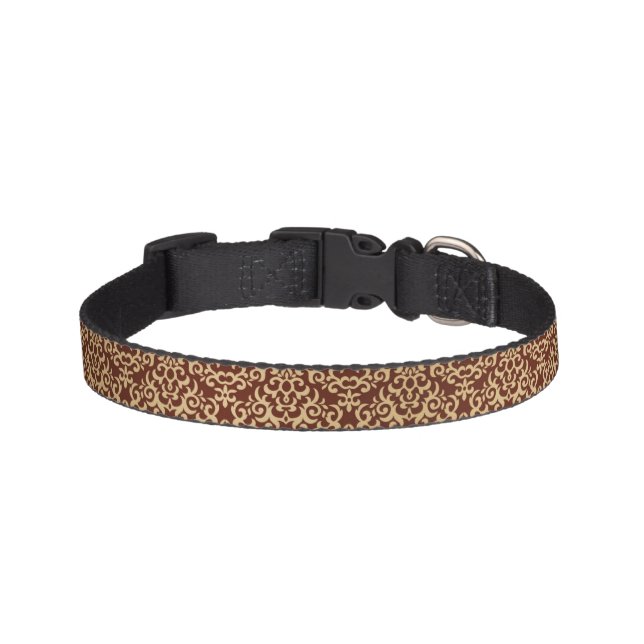 Damask pattern on gradient background pet collar (Front)