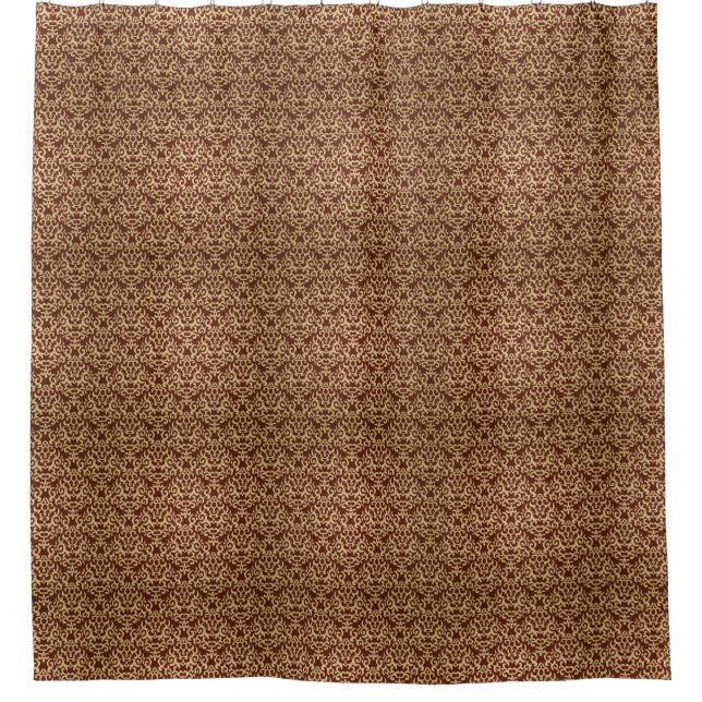 Damask pattern on gradient background shower curtain (Front)