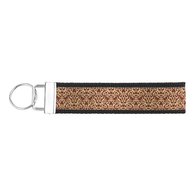 Damask pattern on gradient background wrist keychain (Keys on Left)