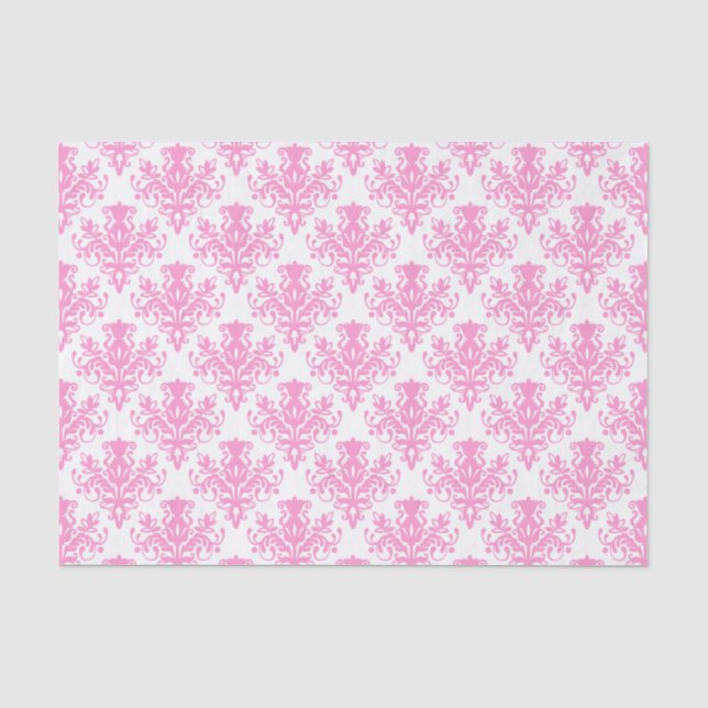 Damask Pattern - Pink Tissue Paper (Front)