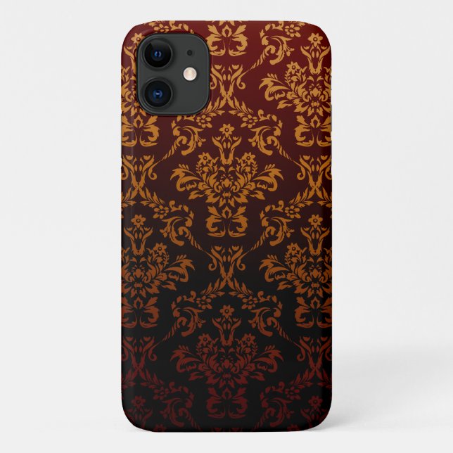 Damask Pattern, Red Damask, French Damask Case-Mate iPhone Case (Back)