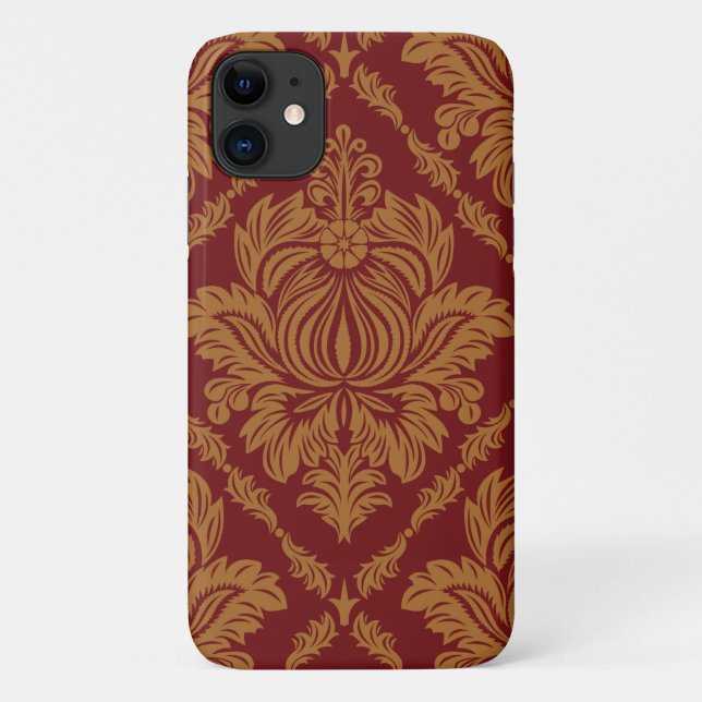 Damask Pattern, Red Damask, French Damask Case-Mate iPhone Case (Back)