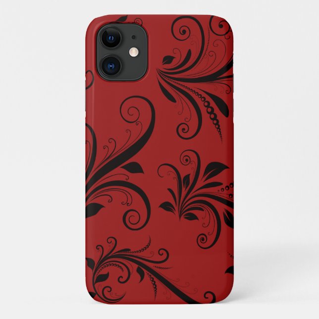 Damask Pattern, Red Damask, French Damask Case-Mate iPhone Case (Back)