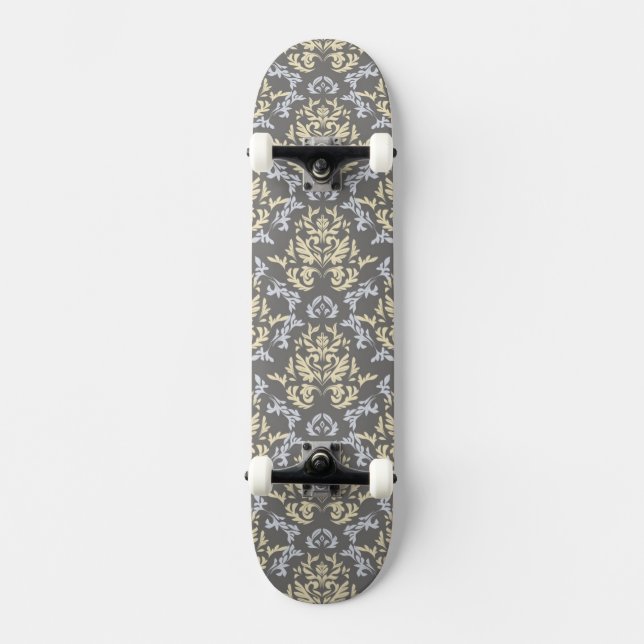 Damask pattern skateboard deck (Front)