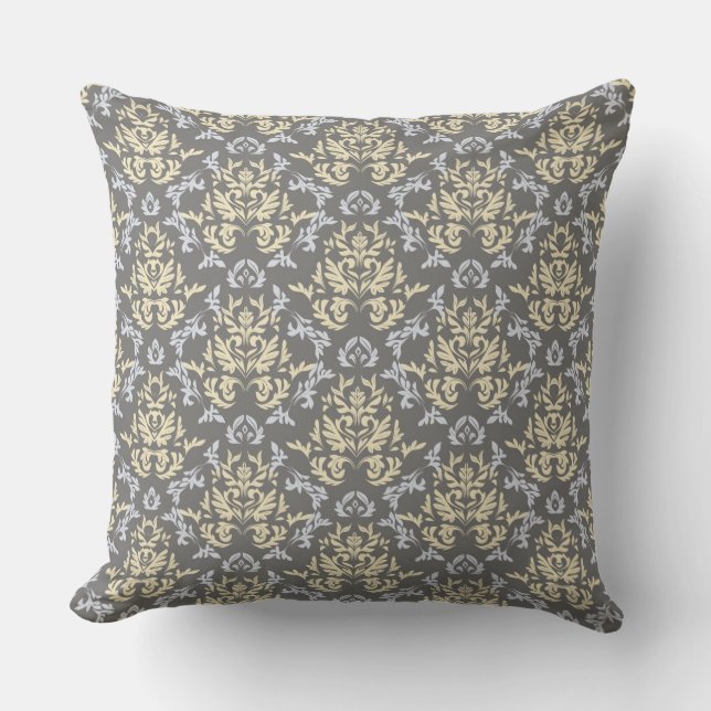 Damask pattern throw pillow (Front)