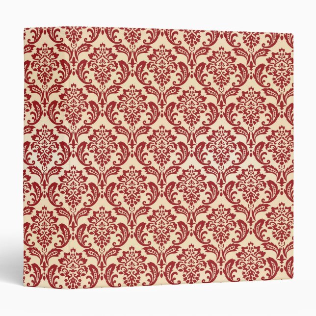 Damask pattern wallpaper 3 ring binder (Front/Spine)