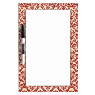Damask pattern wallpaper dry erase board