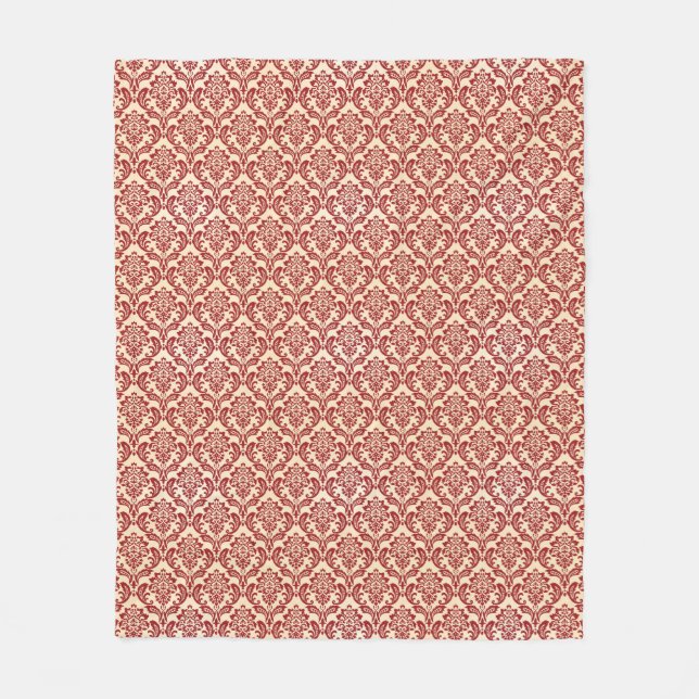Damask pattern wallpaper fleece blanket (Front)