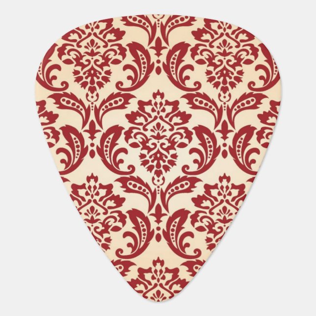 Damask pattern wallpaper guitar pick (Front)