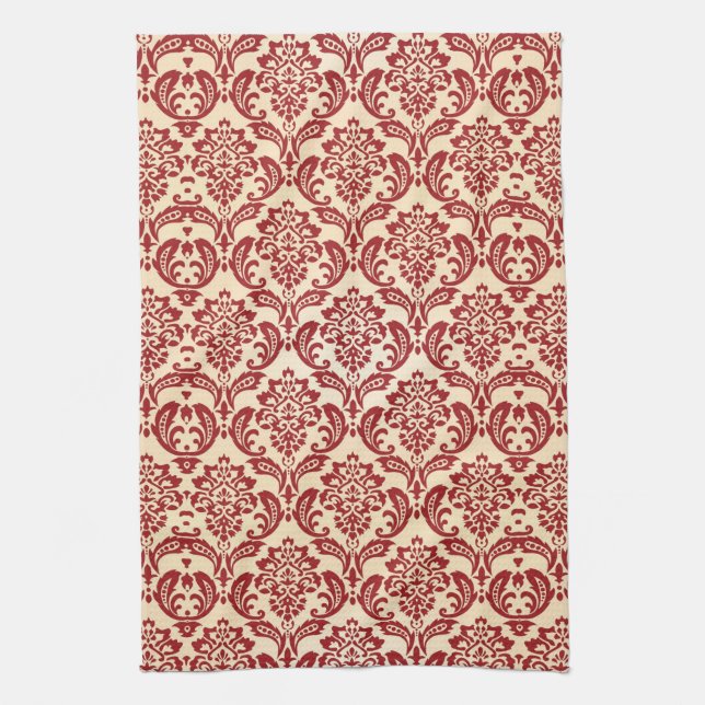 Damask pattern wallpaper towel (Vertical)