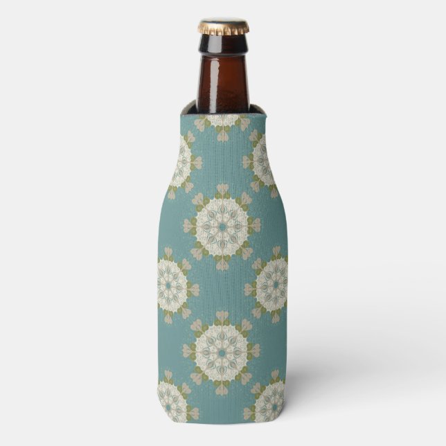 Damask pattern with abstract elements bottle cooler (Bottle Front)