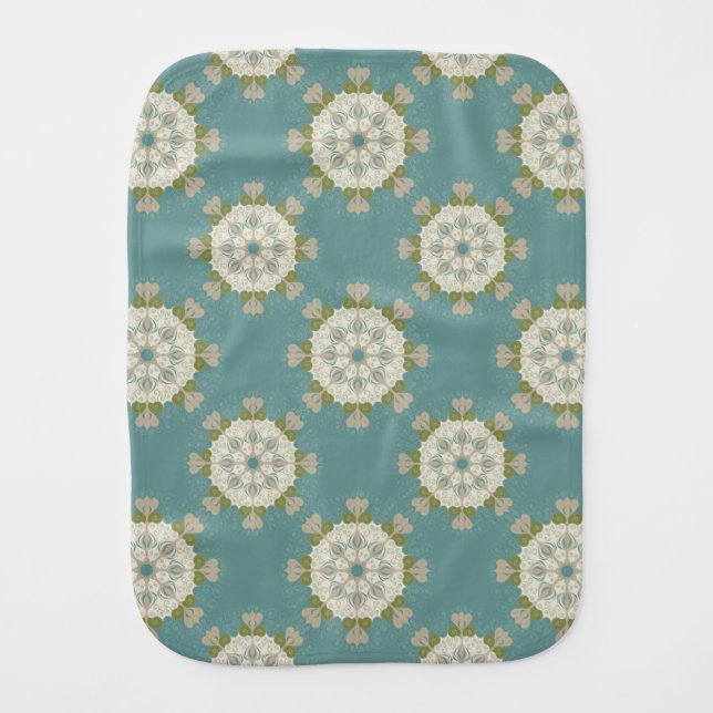 Damask pattern with abstract elements burp cloth (Front)